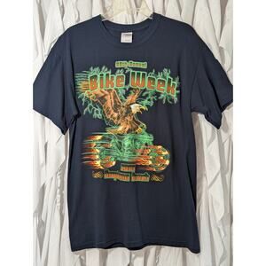 Vtg 2009 Daytona Beach Bike Week T-Shirt M Glow In The Dark Eagle Biker NWOT